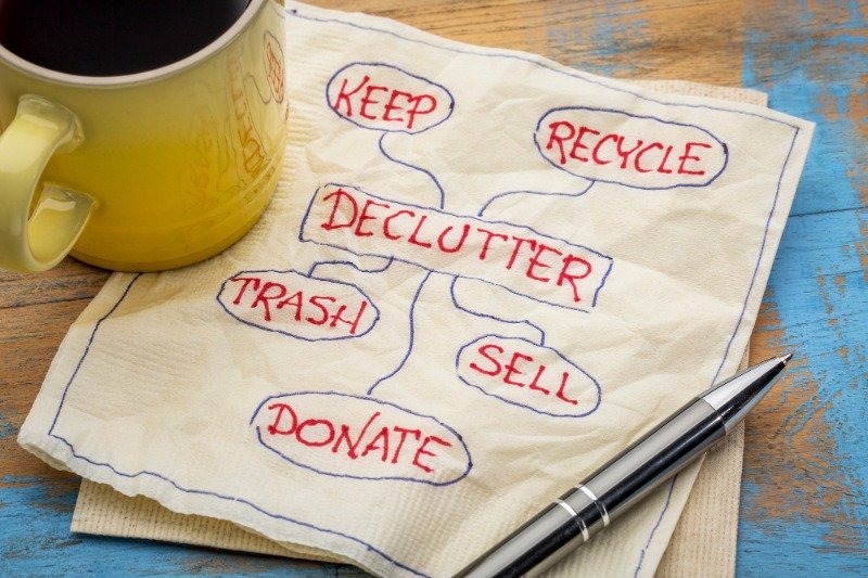dont skip the decluttering process when getting organised