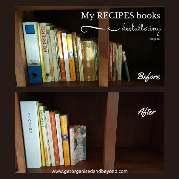 Cooking books decluttering