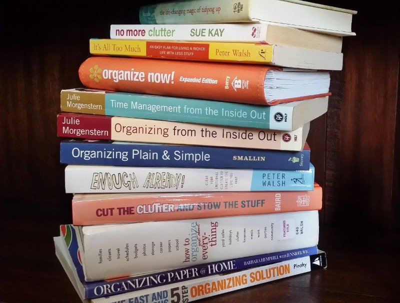 Reference books decluttering 